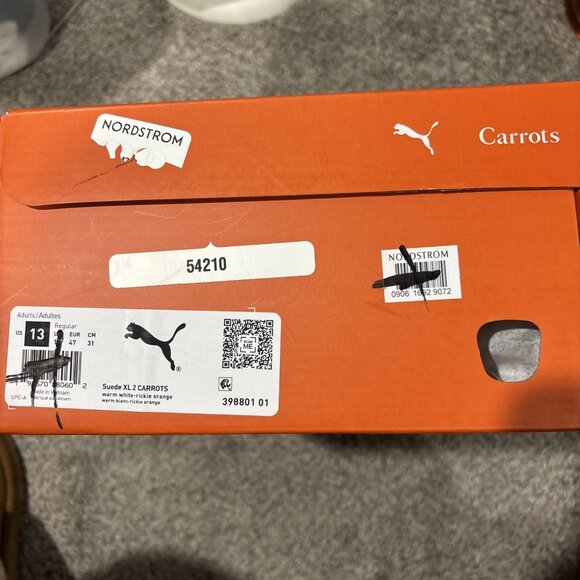 PUMA Mens Sz 13 Anwar Carrots Suede XL Scavenger Hunt White Orange Green DISPLAY - Picture 13 of 13